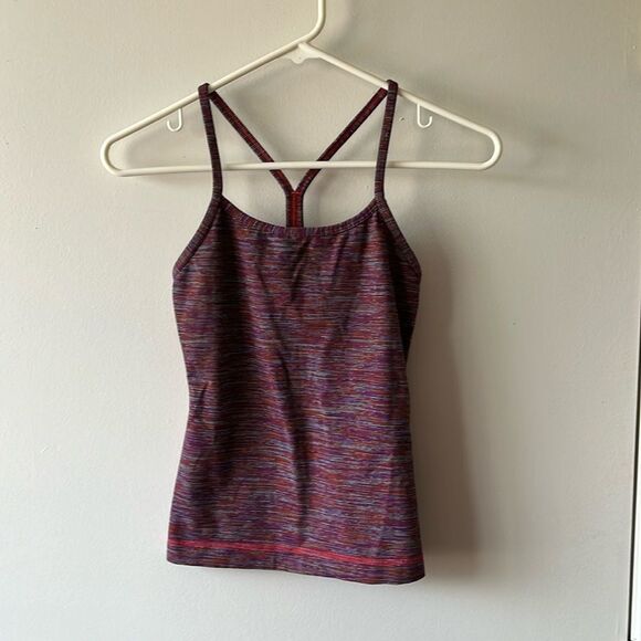 Lululemon Power Y Tank Size 2 GUC Purple space dye - Picture 1 of 4